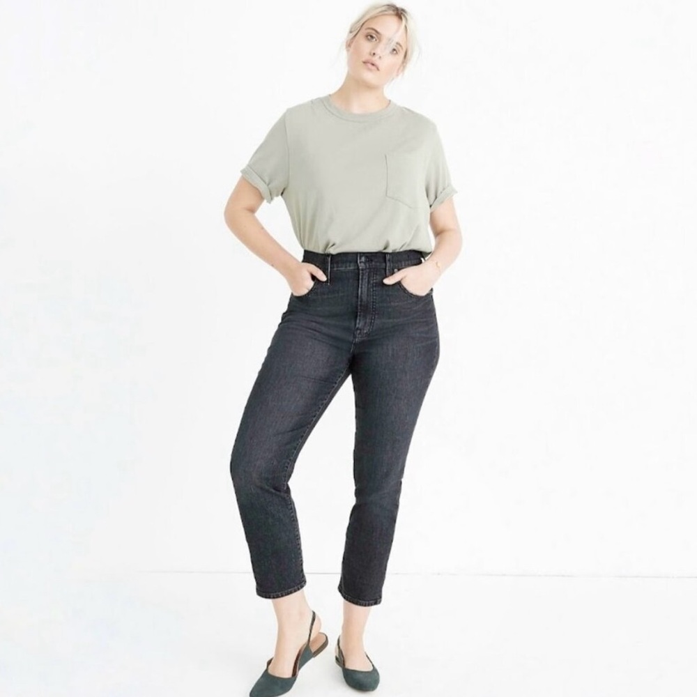 Madewell the perfect vintage crop jeans size 28 sumner wash grey black